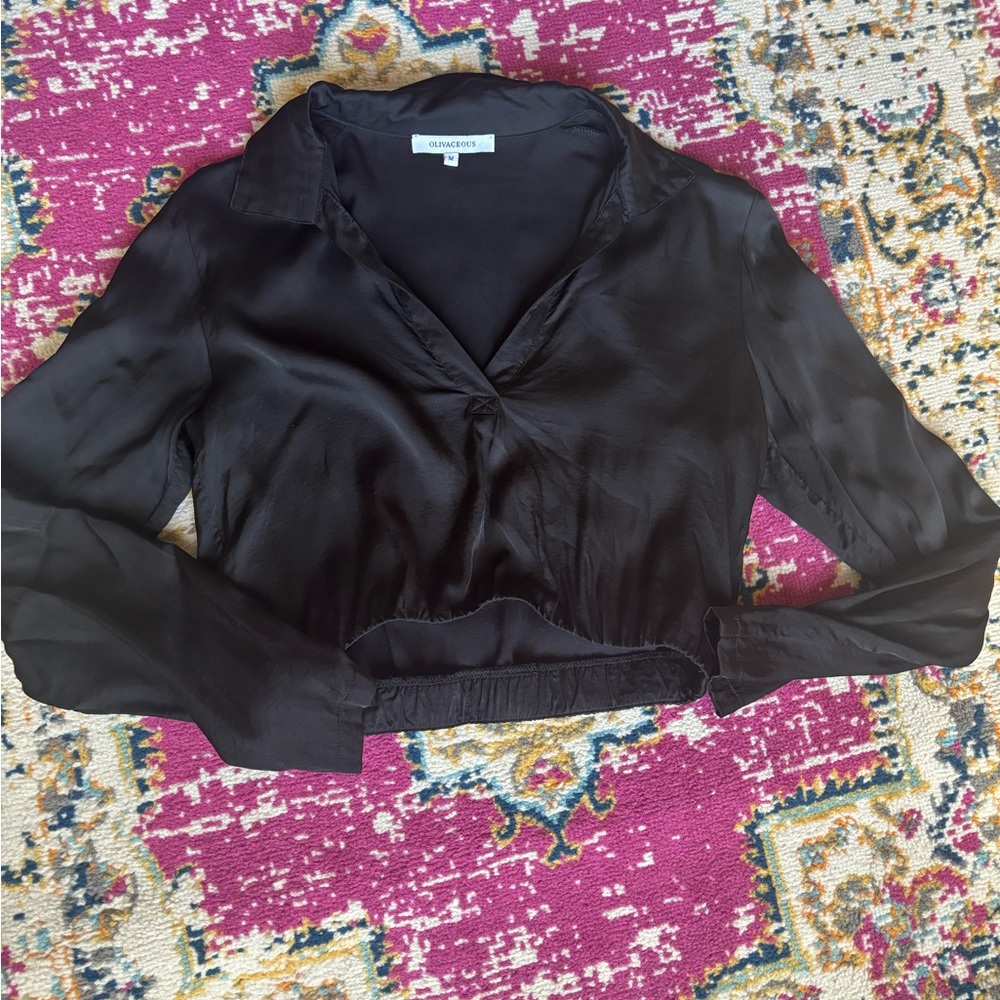 Boutique Crop Silk Shirt